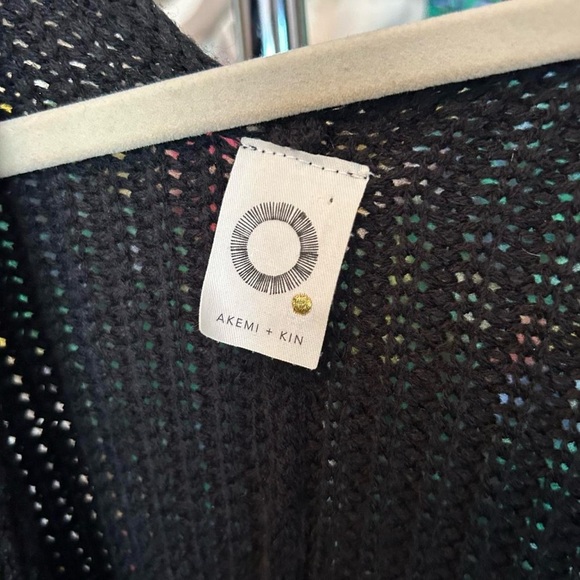 Anthropologie Akemi + Kin Black Knit Open Front Cardigan -O/S - Picture 6 of 6
